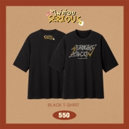T-Shirt Over Size Serious Bacon-Black