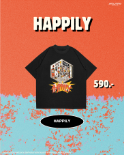 T-SHIRT HAPPILY OVERSIZED - BLACK